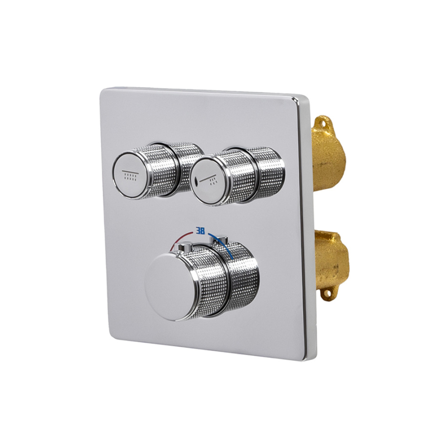 Душевой комплект AVS Luxury 3в1 квадратный, хром Душевой комплект AVS Luxury 3в1 квадратный, хром