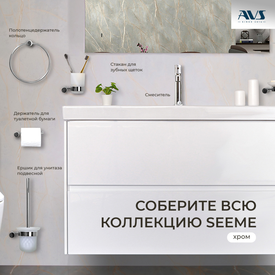 Мыльница подвесная AVS Seeme с чашей, хром Мыльница подвесная AVS Seeme с чашей, хром