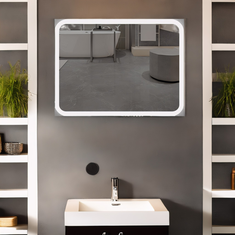 Зеркало с подсветкой AVS Байкал 100x80 см, антипар Зеркало с подсветкой AVS Байкал 100x80 см, антипар