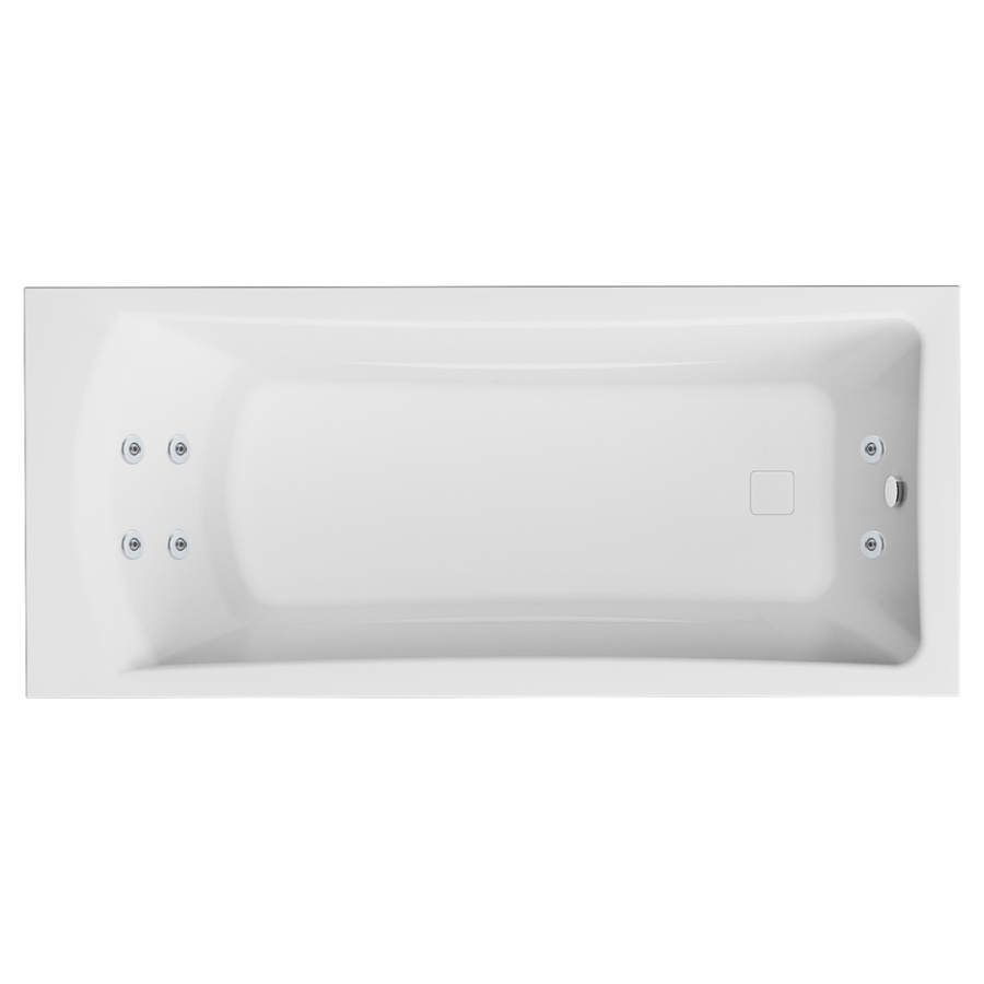 Акриловая ванна Marka One Prime 180x75 белая, с каркасом, экраном, сливом-переливом и ГМ