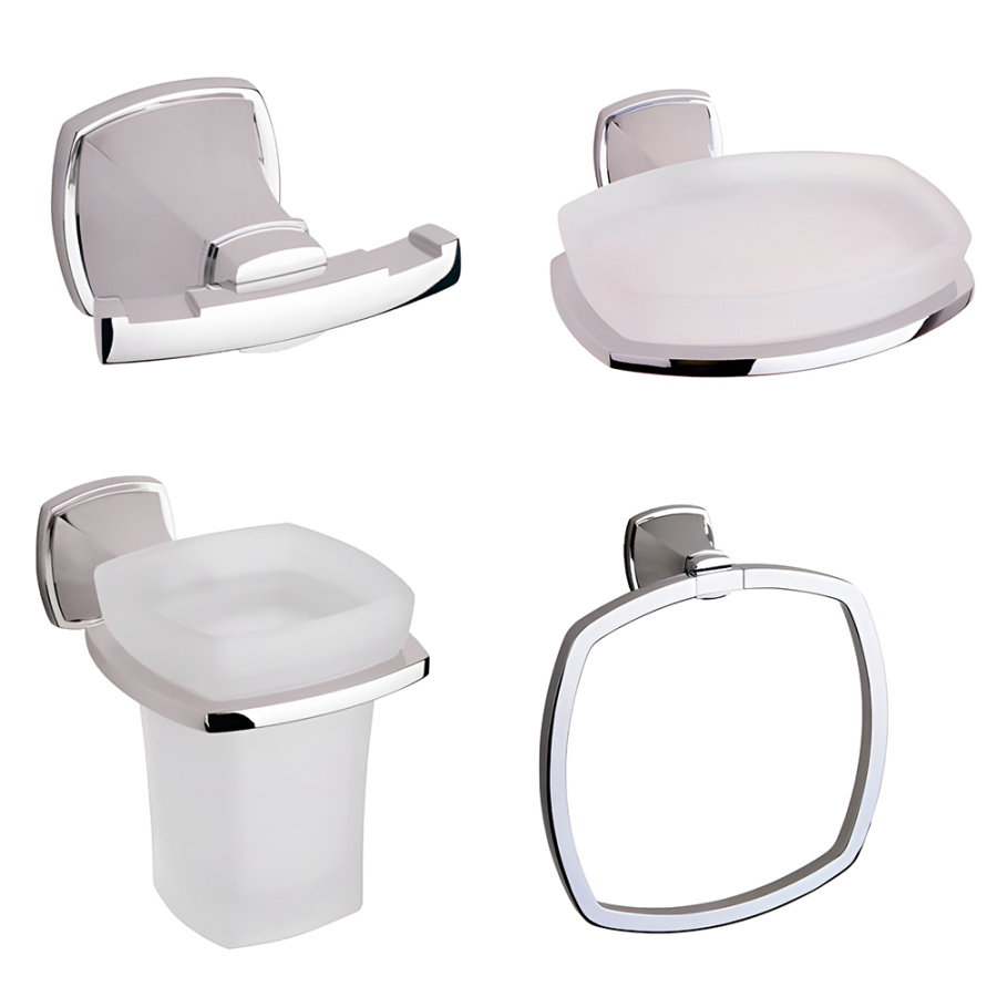 Набор AVS Neo Classic 4в1, хром, с полотенцедержателем кольцо