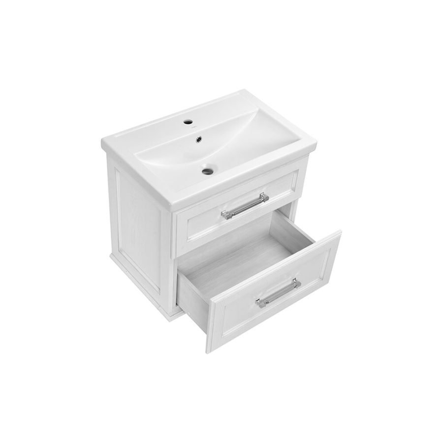 Тумба с раковиной ASB Wood Line Венеция 70 белая, патина серебро Тумба с раковиной ASB Wood Line Венеция 70 белая, патина серебро