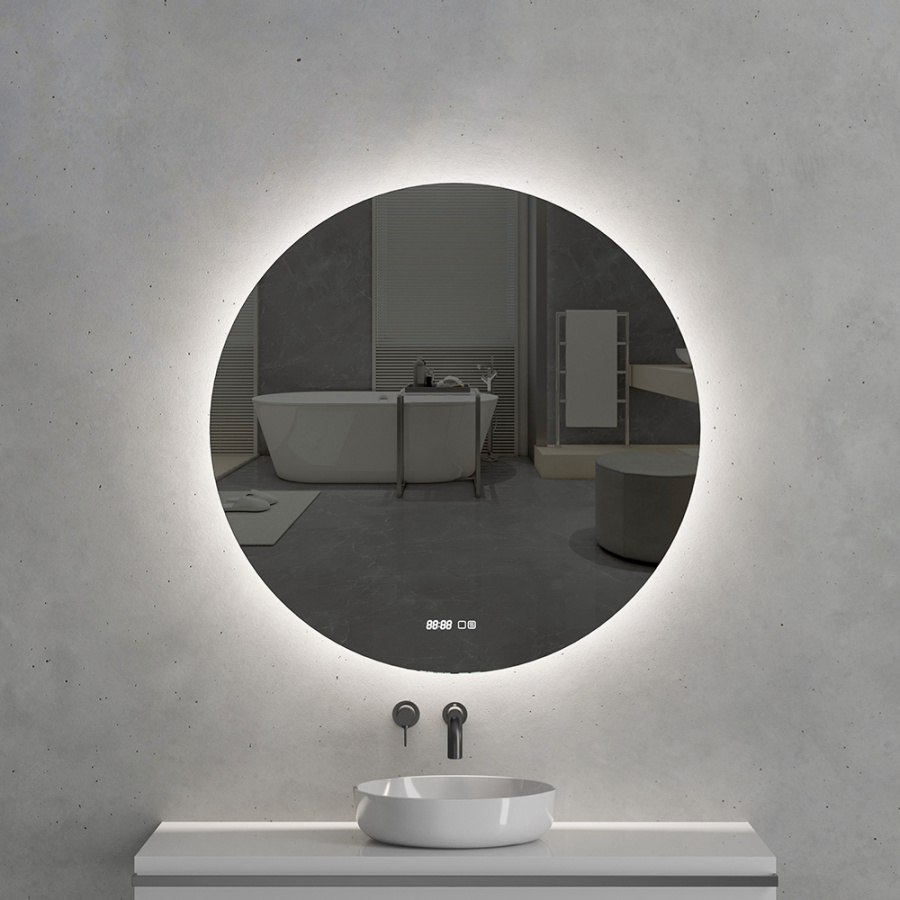 Зеркалос подствекой AVS Тахо 100 см, часы и антипар