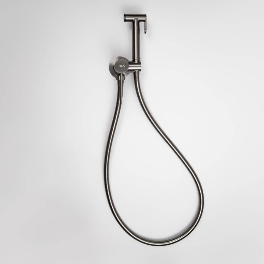 Гигиенический душ со смесителем AVS Slimmer оружейная сталь Гигиенический душ со смесителем AVS Slimmer оружейная сталь