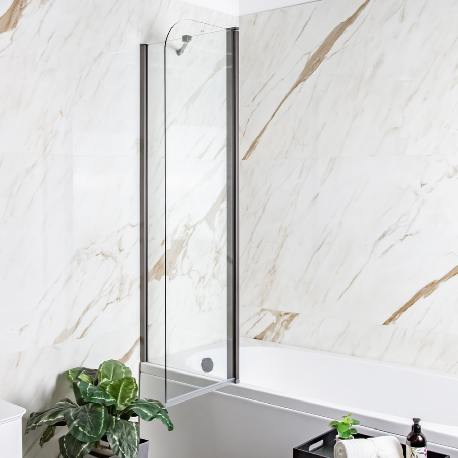 Шторка на ванну AVS Асти Дуо 100 см левая профиль оружейная сталь, прозрачное стекло Шторка на ванну AVS Асти Дуо 100 см левая профиль оружейная сталь, прозрачное стекло