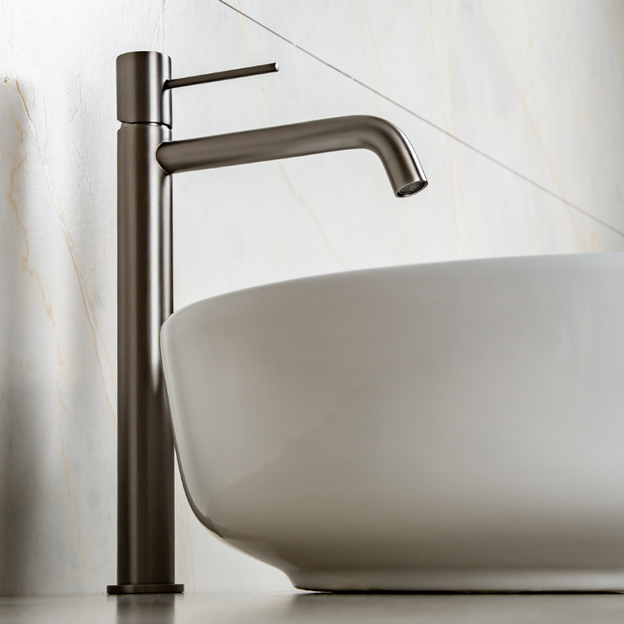 Смеситель для раковины AVS Slimmer высокий, оружейная сталь