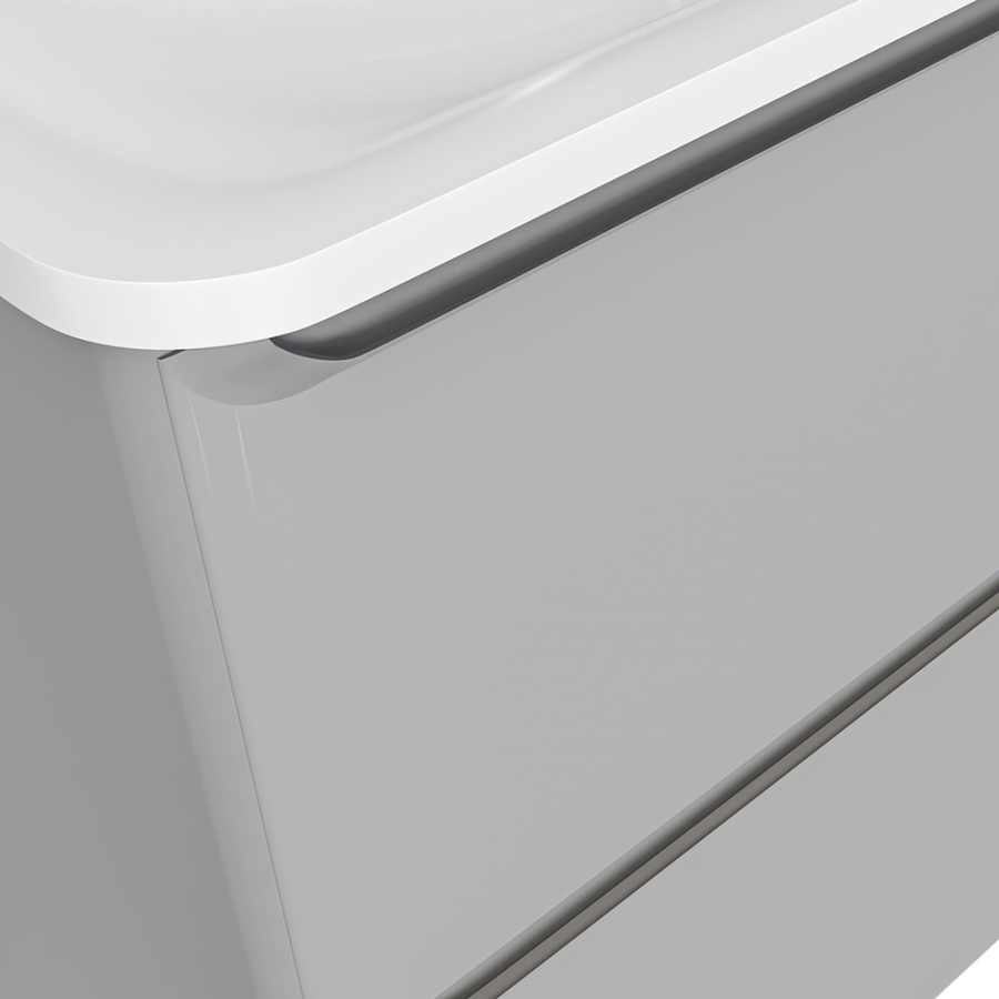 Тумба с раковиной RAVAL Welto 80 2 ящика, светло-серая Тумба с раковиной RAVAL Welto 80 2 ящика, светло-серая