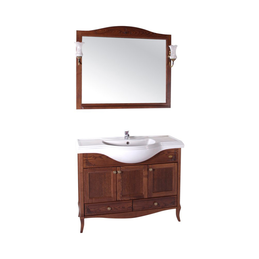 Тумба с раковиной ASB-Woodline Салерно 105 орех антикварный