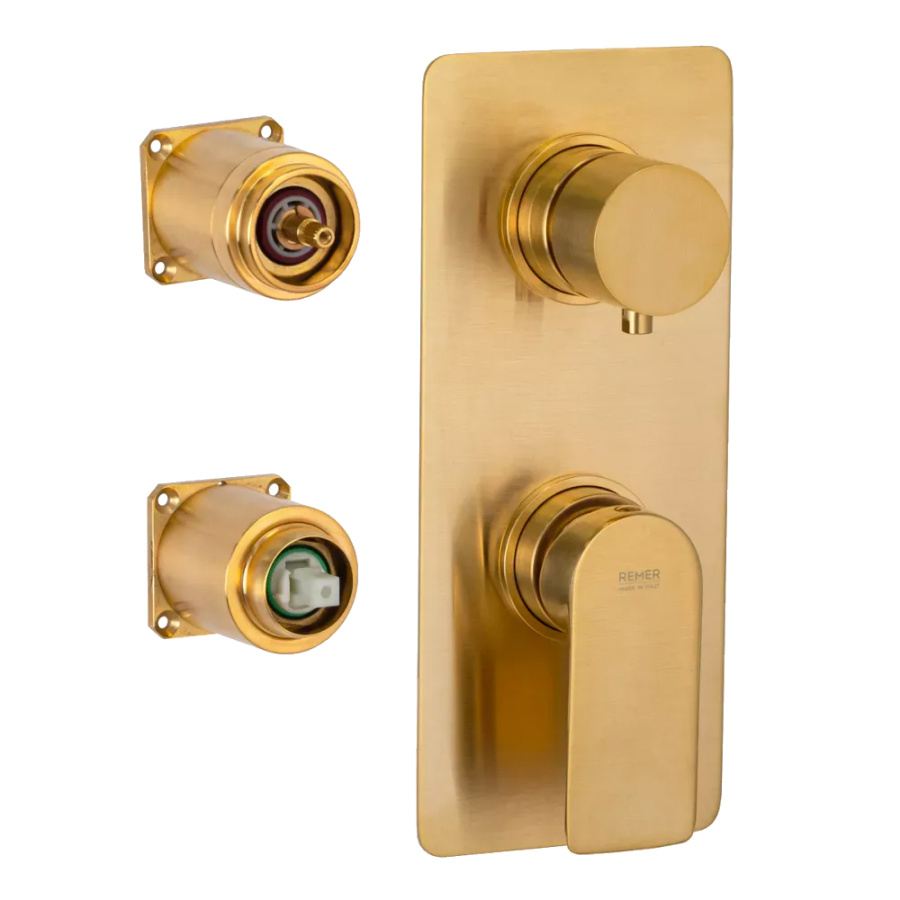 Смеситель для ванны и душа Remer Infinity I93KBBG брашированное золото