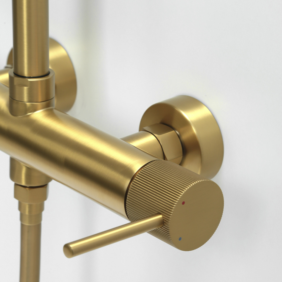 Душевая стойка AVS Pulse брашированное золото