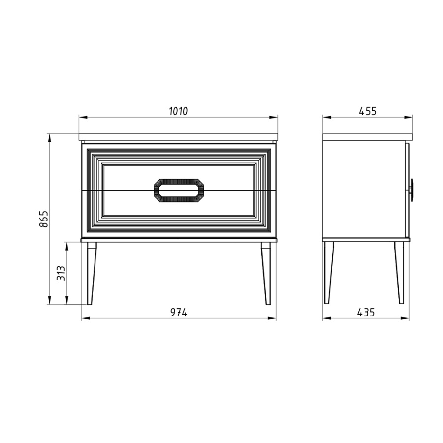 Тумба с раковиной ASB Летиция 100 белая, ручки золотые