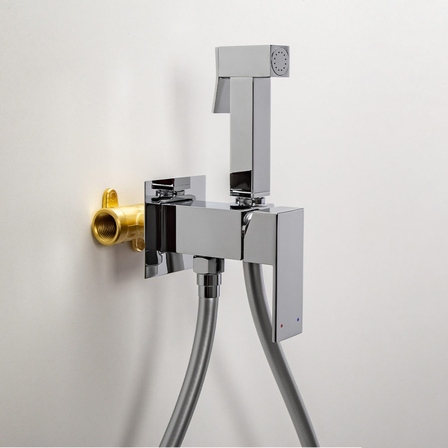 Гигиенический душ со смесителем AVS Cube хром Гигиенический душ со смесителем AVS Cube хром