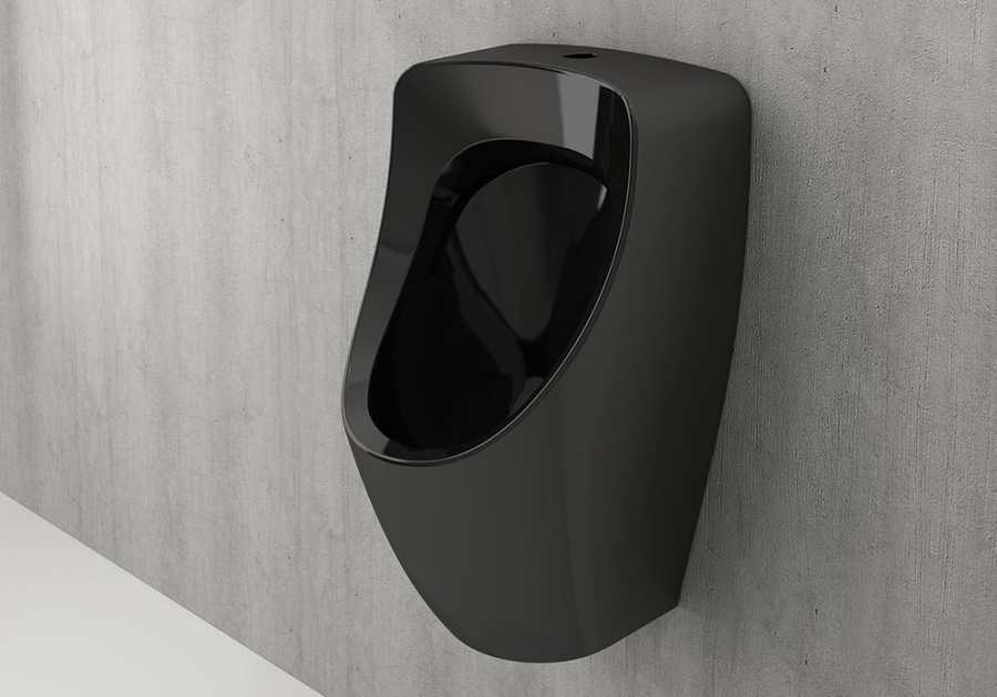 1383-005-0130 Писсуар наружный подвод воды черный Taormina Arch Bocchi