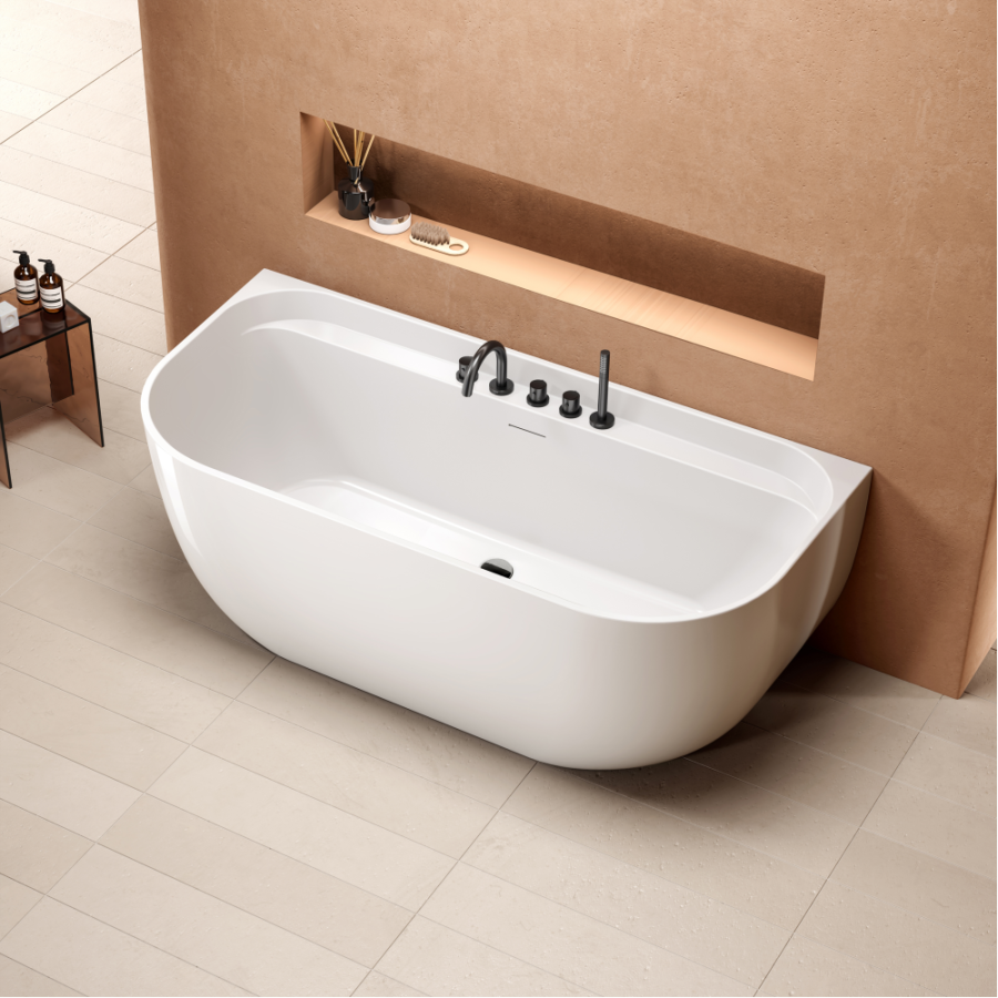 Акриловая ванна AVS Артемида 170x80 белая с сливом-переливом и донным клапаном
