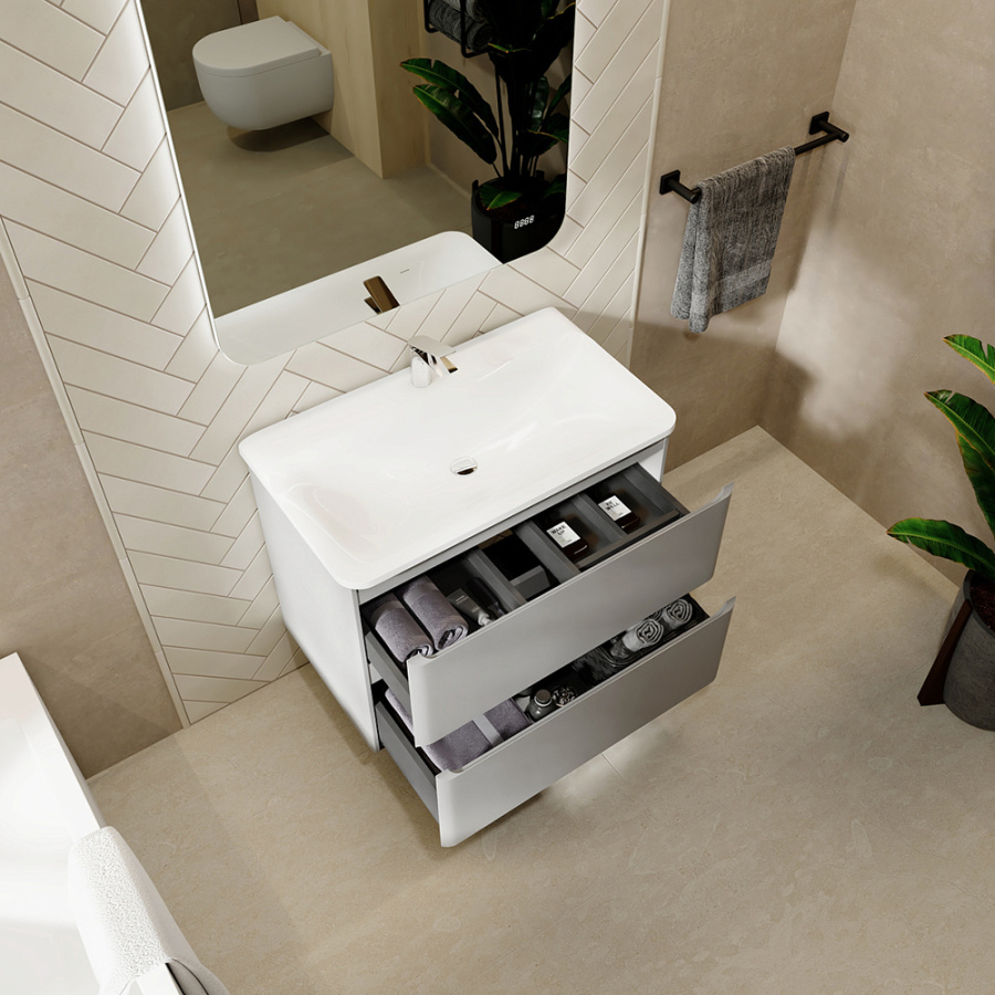 Тумба с раковиной Raval Welto 60 светло-серая