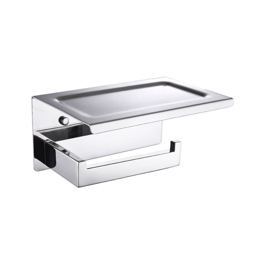 Держатель для туалетной бумаги Boheme Venturo 10311-CR хром, с полочкой