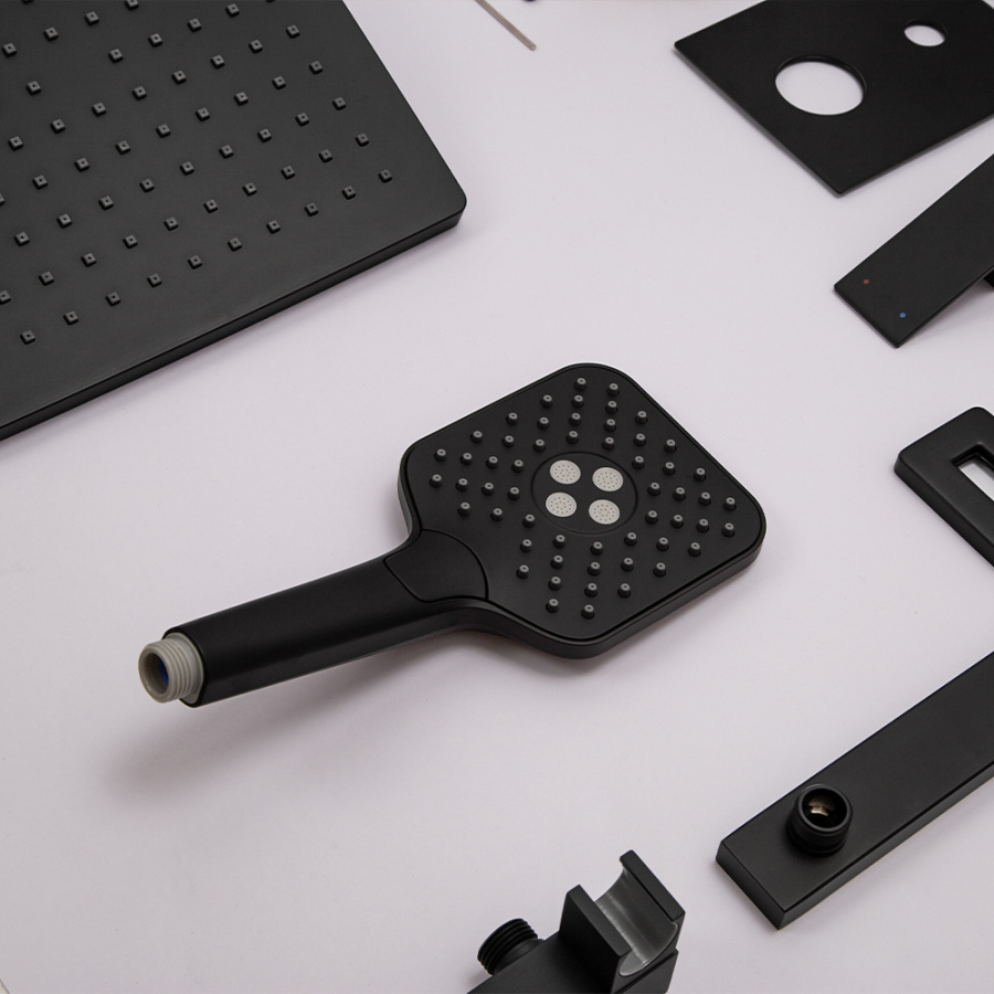 Душевой комплект AVS Cube 4в1черный матовый Душевой комплект AVS Cube 4в1черный матовый