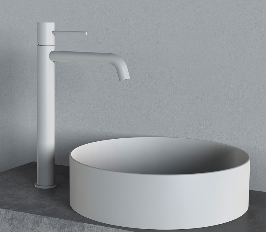 Смеситель для раковины AVS Slimmer высокий, белый матовый