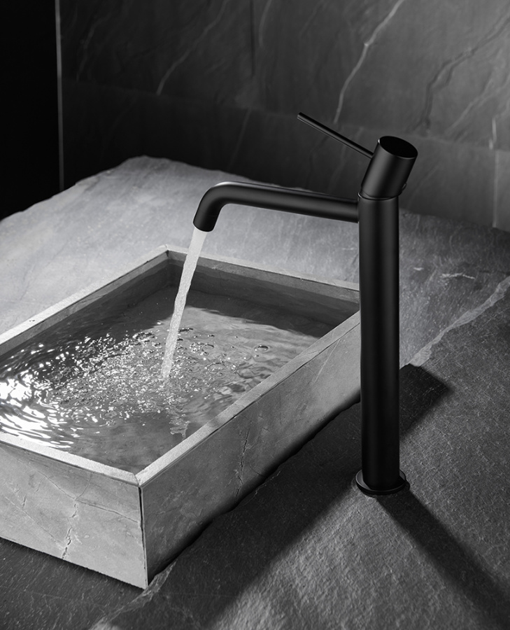 Смеситель для раковины AVS Slimmer высокий, черный матовый Смеситель для раковины AVS Slimmer высокий, черный матовый