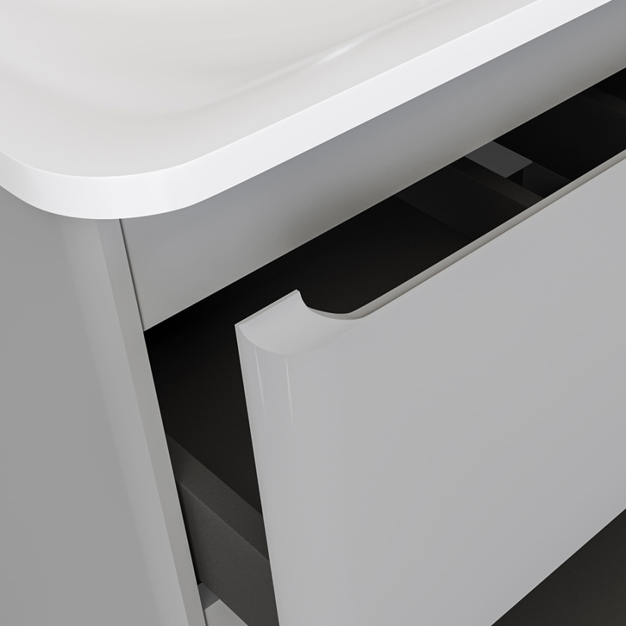 Тумба с раковиной RAVAL Welto 80 2 ящика, светло-серая Тумба с раковиной RAVAL Welto 80 2 ящика, светло-серая