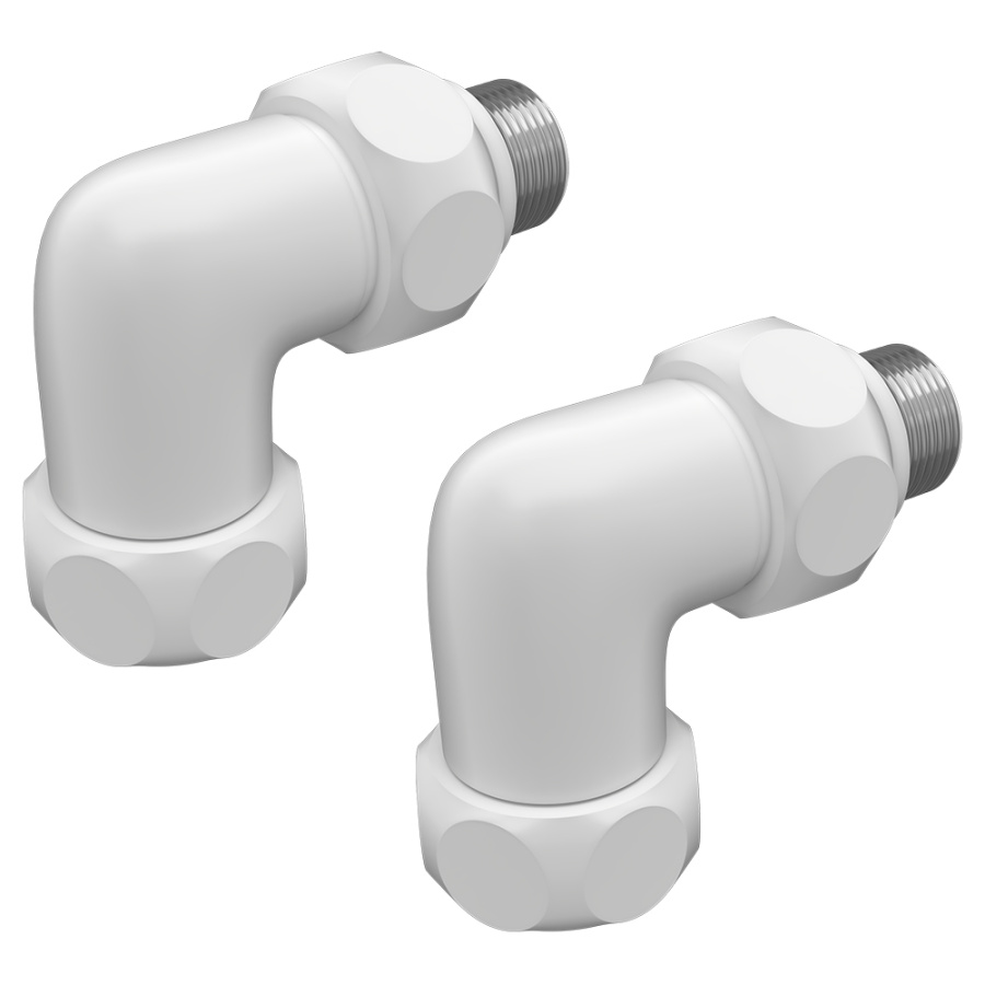 Угловое соединение Terminus (г/ш) 1"x1/2" белый матовый RAL9003, 2 шт Угловое соединение Terminus (г/ш) 1"x1/2" белый матовый RAL9003, 2 шт