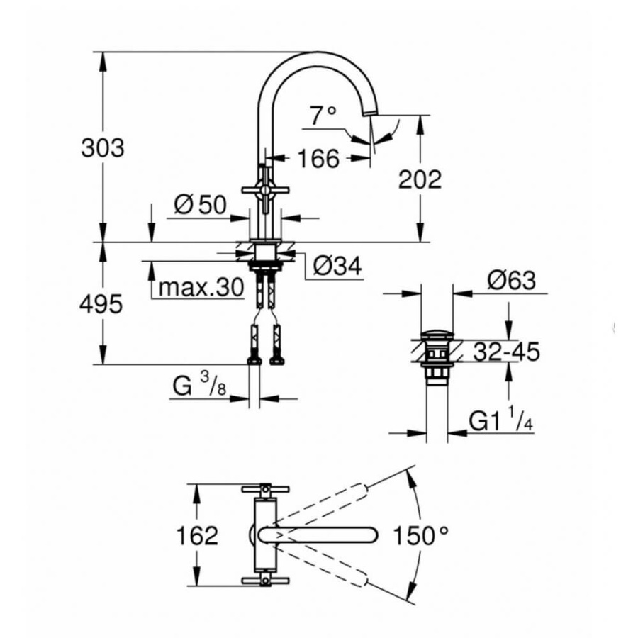 Смеситель для раковины Grohe Atrio 21019003 хром