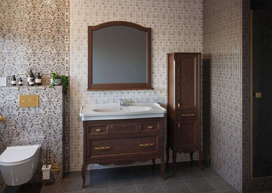 Шкаф-пенал ASB Wood Line Модерн 40 антикварный орех