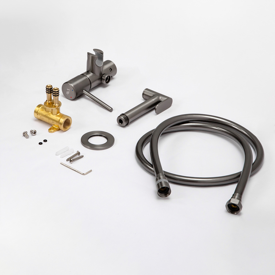 Гигиенический душ со смесителем AVS Slimmer оружейная сталь Гигиенический душ со смесителем AVS Slimmer оружейная сталь