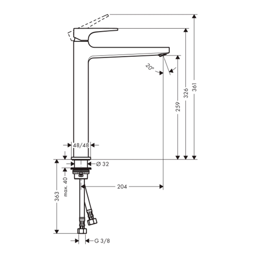 Смеситель для раковины Metropol Hansgrohe 32512700