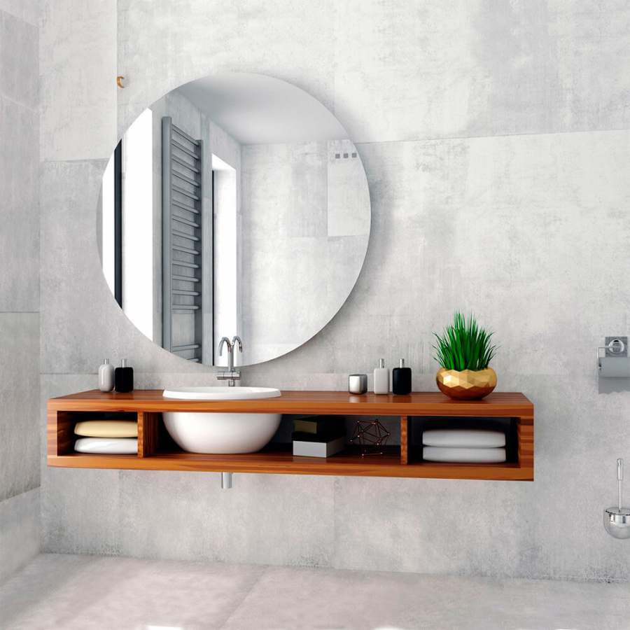 Зеркалос подствекой AVS Тахо 100 см, часы и антипар