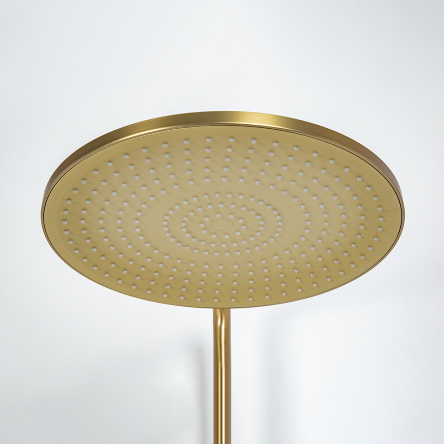 Душевая стойка AVS Slimmer с термостатом, брашированное золото Душевая стойка AVS Slimmer с термостатом, брашированное золото