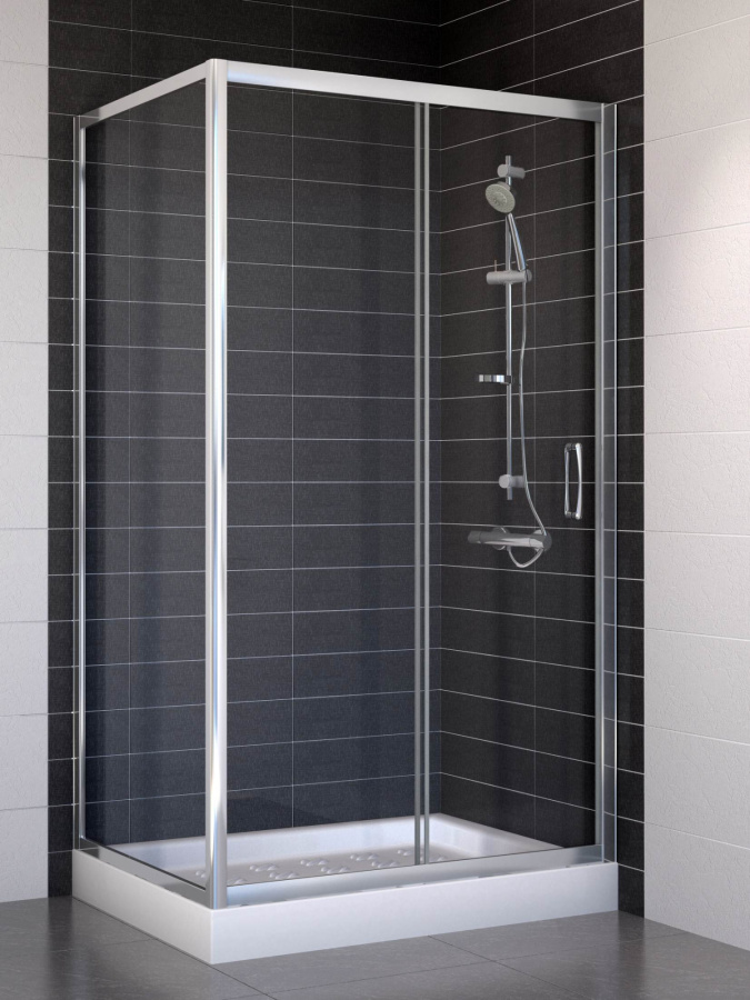 ZP+ZPV 140*100 08 D1 Душевой угол 140*100 хром/ матов с рисунком из двух частей , антикальк VEGAS