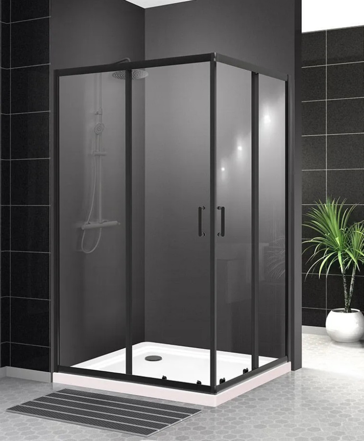 Душевой уголок BelBagno Uno UNO-195-AH-2-120/90-C-NERO 120х90 профиль черный, прозрачное стекло