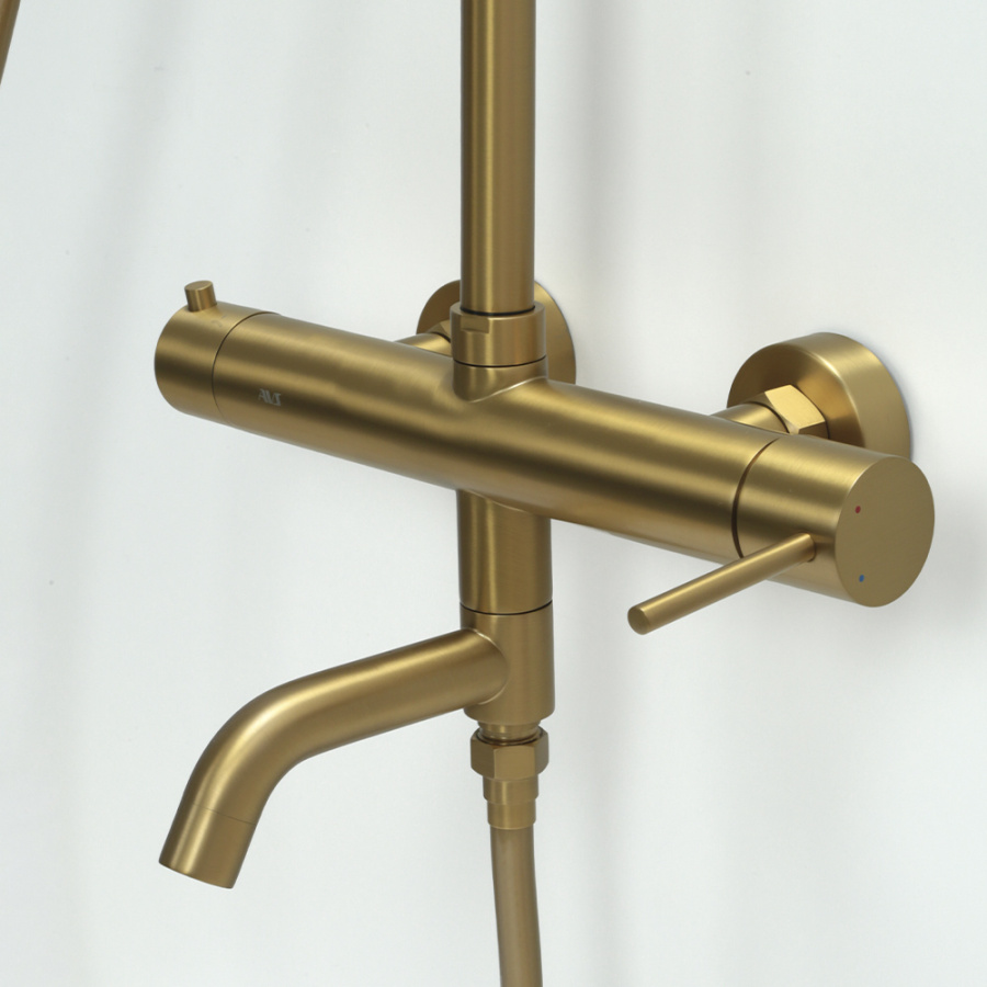 Душевая стойка AVS Slimmer брашированное золото