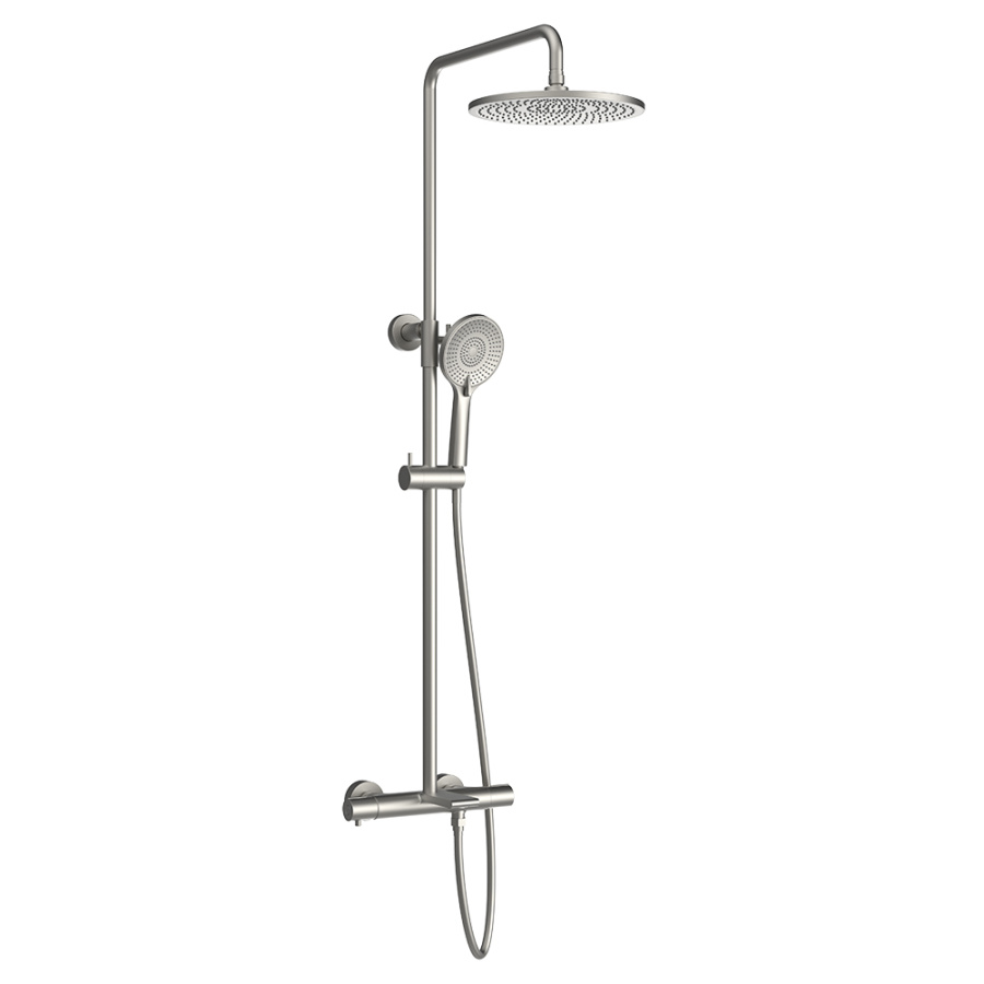 Душевая стойка с изливом AVS Elegant брашированный никель