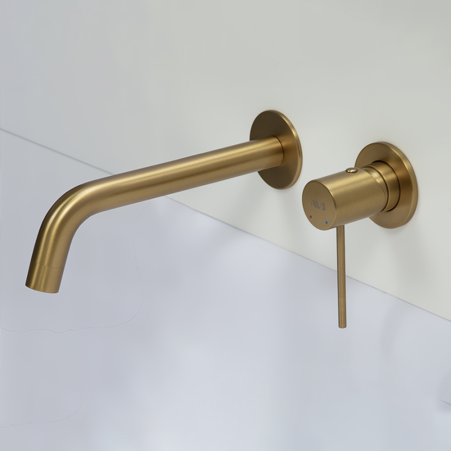 Смеситель для раковины AVS Slimmer с внутренней частью, брашированное золото Смеситель для раковины AVS Slimmer с внутренней частью, брашированное золото