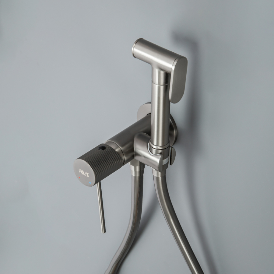 Гигиенический душ со смесителем AVS Pulse оружейная сталь Гигиенический душ со смесителем AVS Pulse оружейная сталь