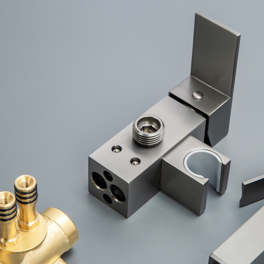 Гигиенический душ со смесителем AVS Cube оружейная сталь