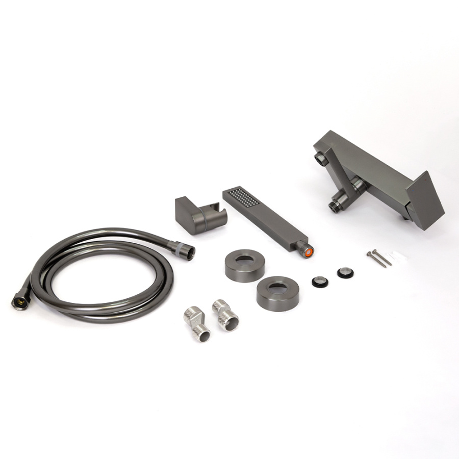 Смеситель для ванны с душем AVS Cube оружейная сталь Смеситель для ванны с душем AVS Cube оружейная сталь