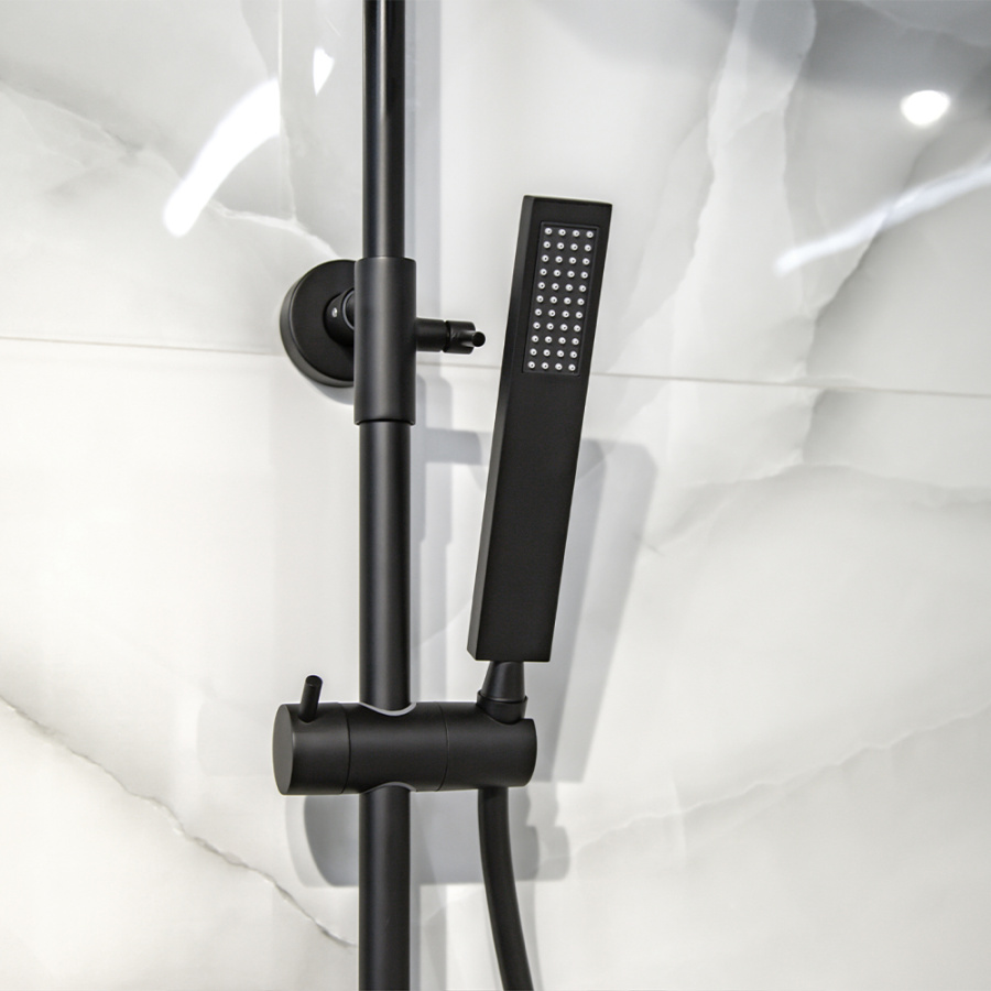 Душевая стойка AVS Cube черный матовый Душевая стойка AVS Cube черный матовый