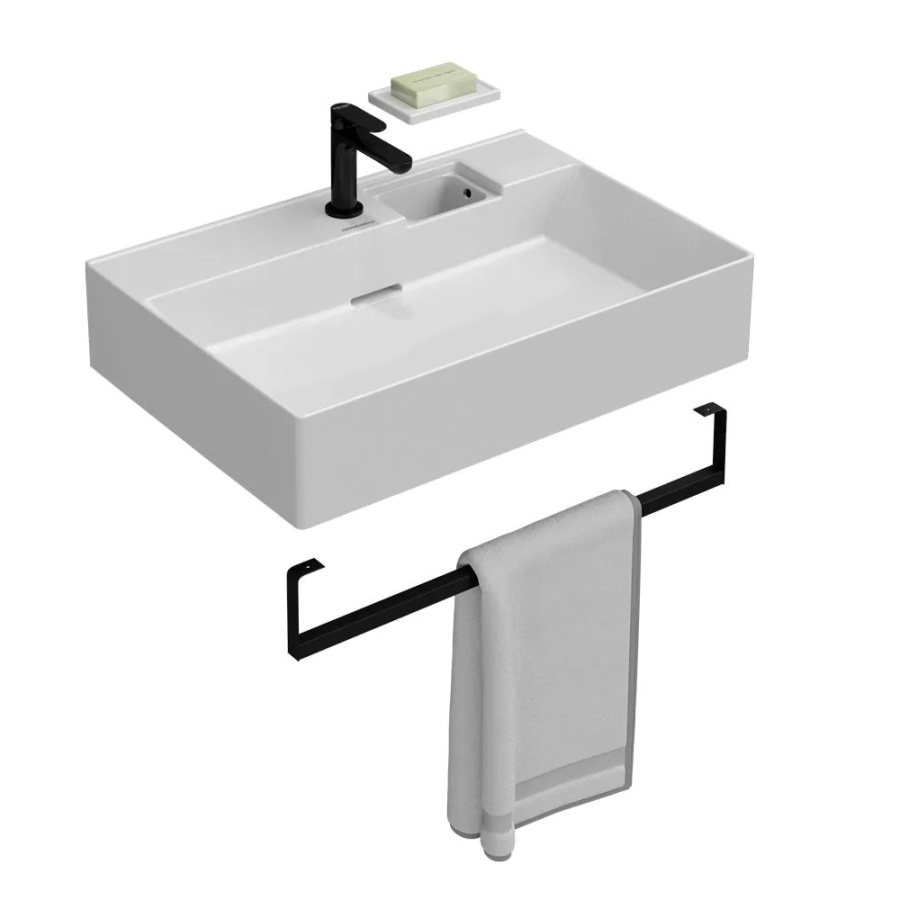 Раковина Kerama Marazzi Logica 70x48 с полотенцедержателем, белая Раковина Kerama Marazzi Logica 70x48 с полотенцедержателем, белая