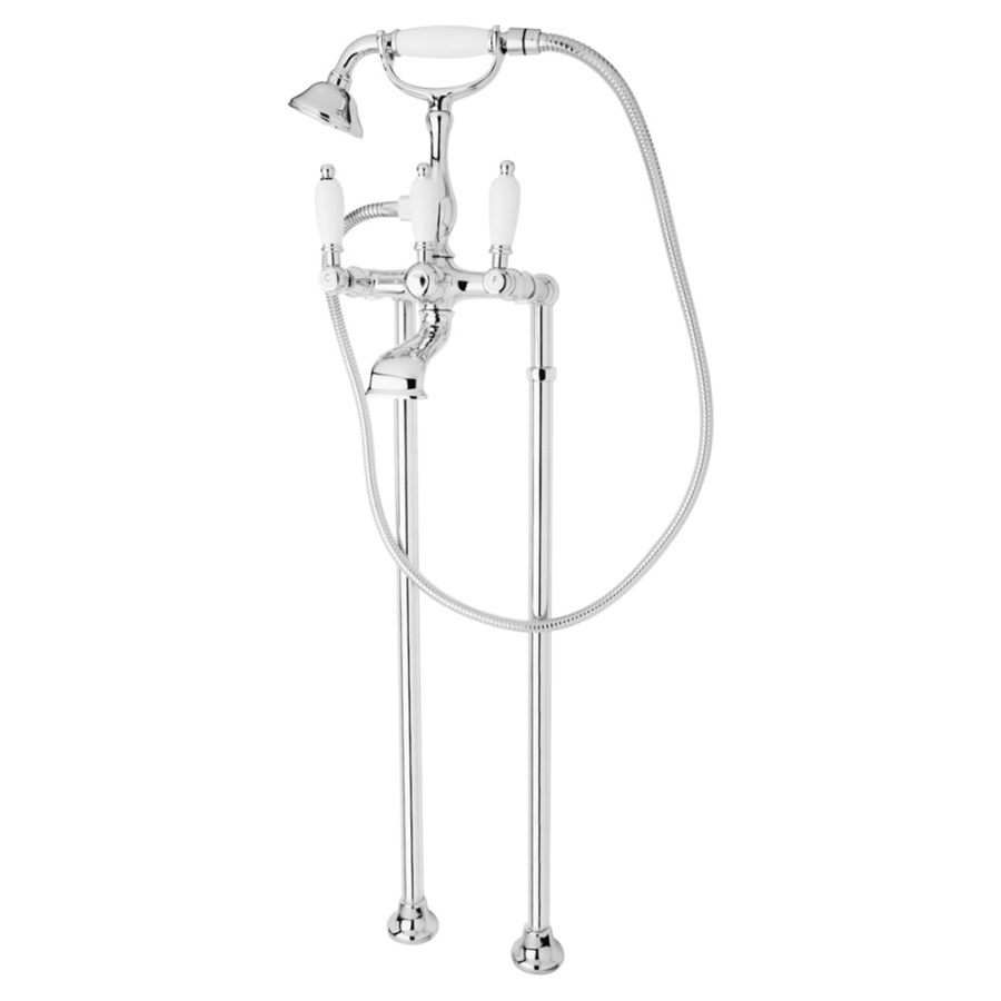 Смеситель для ванны с душем Cezares First FIRST-VDP-01-Bi напольный, хром