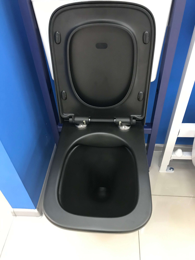 Унитаз подвесной AVS Модерн безободковый, черный матовый Унитаз подвесной AVS Модерн безободковый, черный матовый