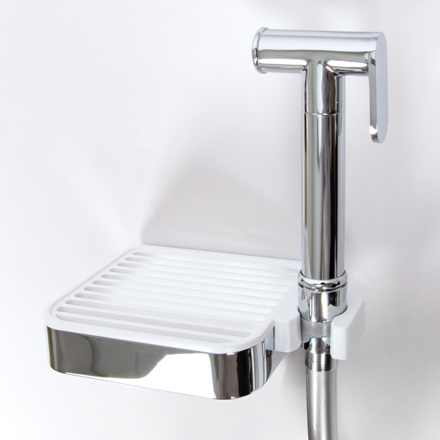 Мыльница подвесная AVS Ruf с держателем для душа, хром