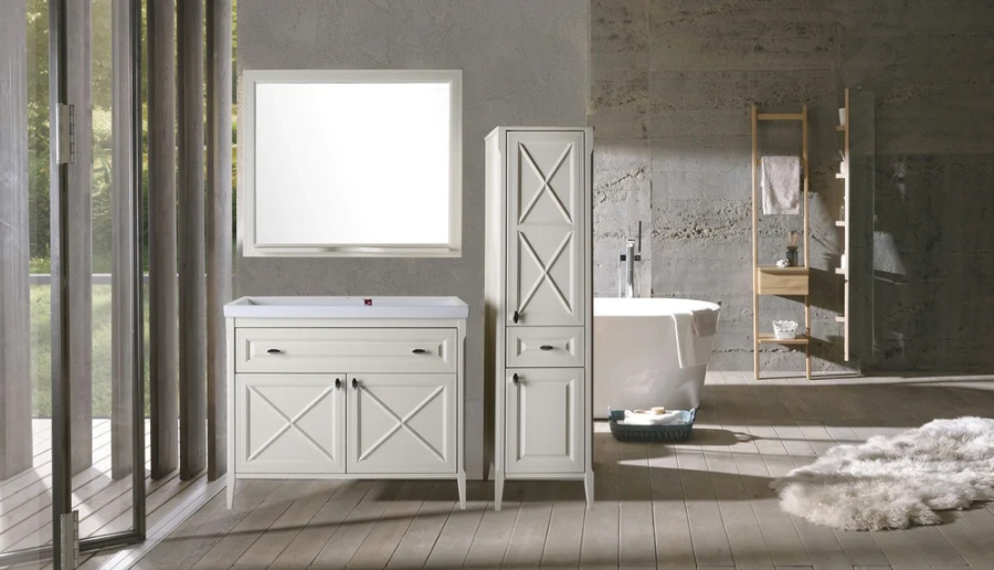 Тумба с раковиной ASB Wood Line Монте 100 бежевая