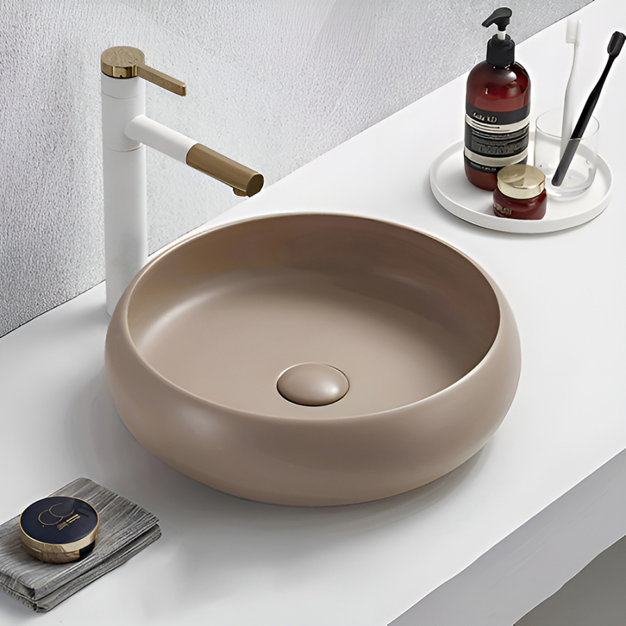 Раковина AVS Мерида 42x42 бежевая матовая