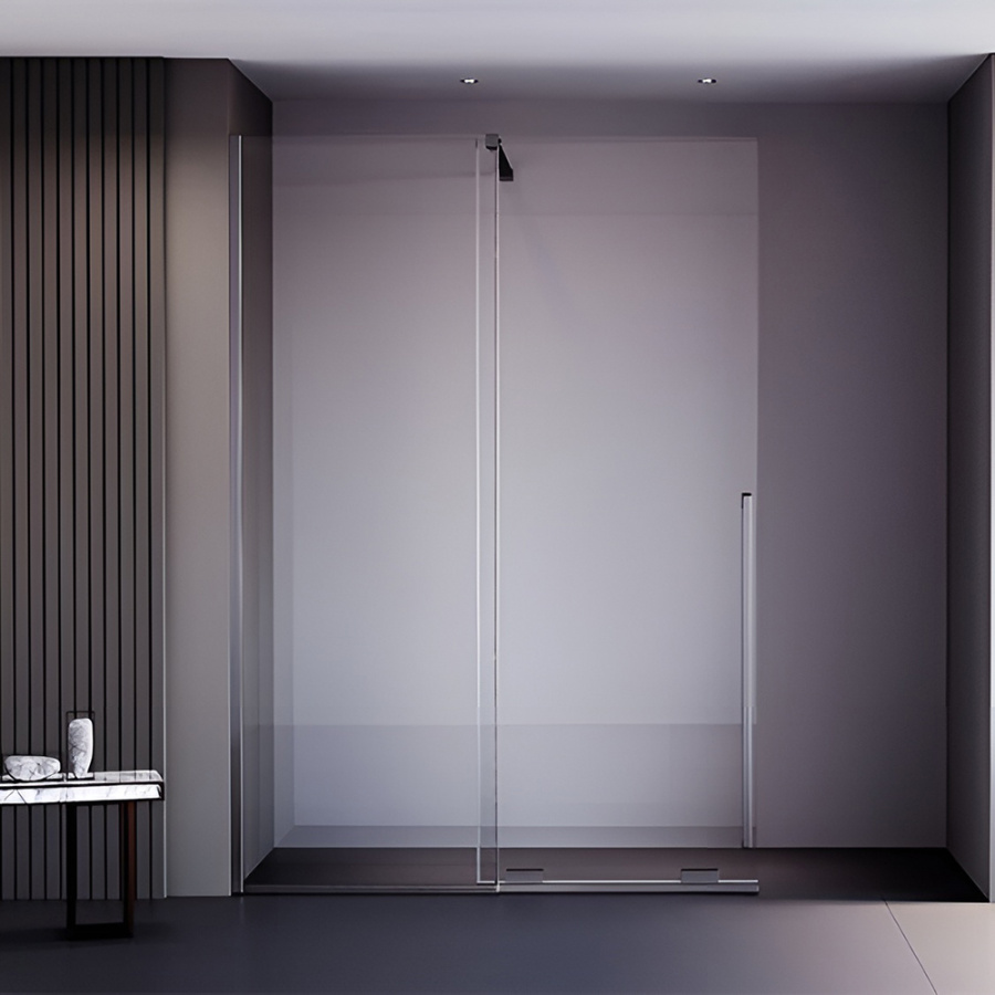 Душевая перегородка Veconi Premium Trento PTDW-50GR 120 профиль брашированный графит, стекло позрачное