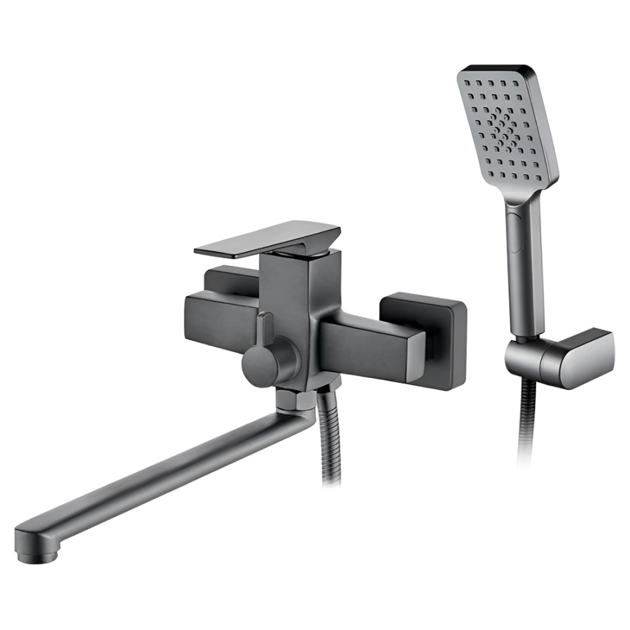 Смеситель универсальный Accoona A71124AT графит матовый