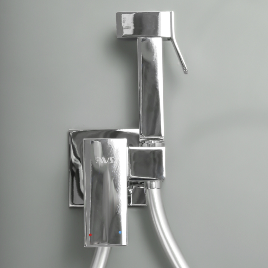 Гигиенический душ со смесителем AVS Cube хром