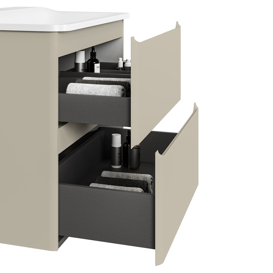 Тумба с раковиной RAVAL Welto 80 2 ящика, светло-коричневая Тумба с раковиной RAVAL Welto 80 2 ящика, светло-коричневая